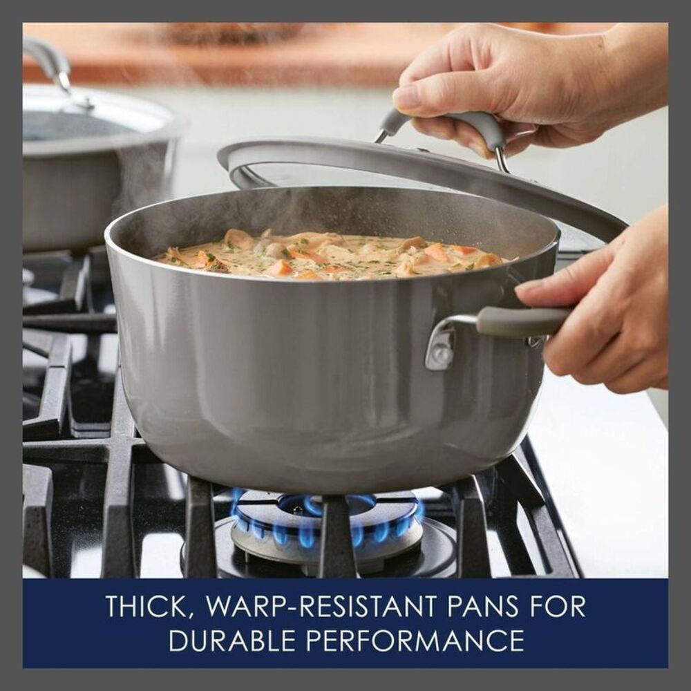Rachael Ray - 2PC Aluminum Glass Dutch Oven Casserol Gray - Picture 4 of 6
